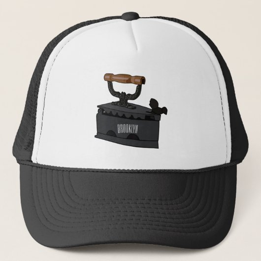 Afbeelding van koolijzerhoudende cartoon trucker pet (Voorkant)