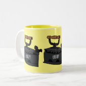 Afbeelding van koolijzerhoudende cartoon tweekleurige koffiemok (Voorkant links)