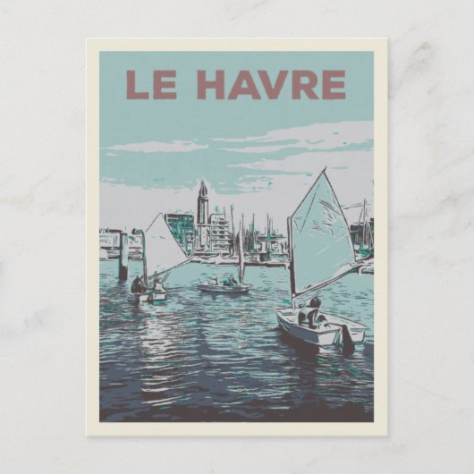 Afbeelding van Le Havre zeilmarina Frankrijk Briefkaart (Voorkant)