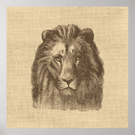  afbeelding van Lion op schoot Poster