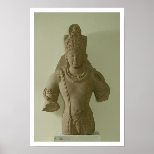 Afbeelding van Lord Vishnu, Mathura (rode zandstee Poster (Voorkant)