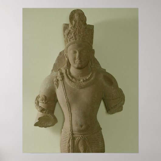 Afbeelding van Lord Vishnu, Mathura (rode zandstee Poster (Voorkant)
