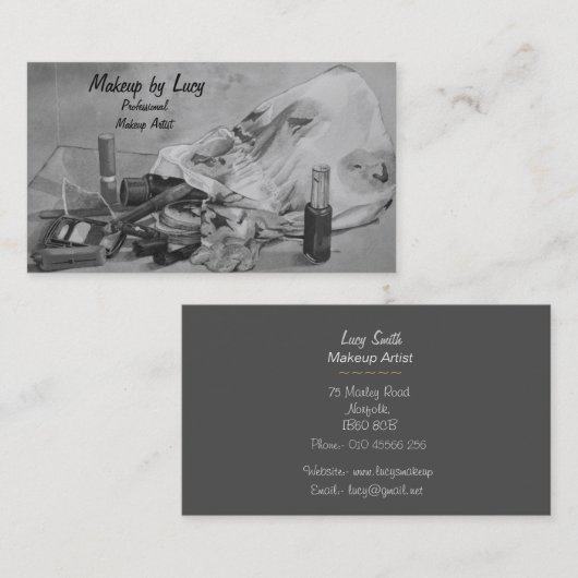 afbeelding van  make-up tas voor schoonheden visitekaartje (Voorkant / Achterkant)