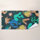 afbeelding van met de hand getrokken cactus. Naadl Badhanddoek (Badhanddoek)