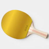 Afbeelding van metalen gouden achtergrond pingpong tafeltennisbatje (Zijkant)