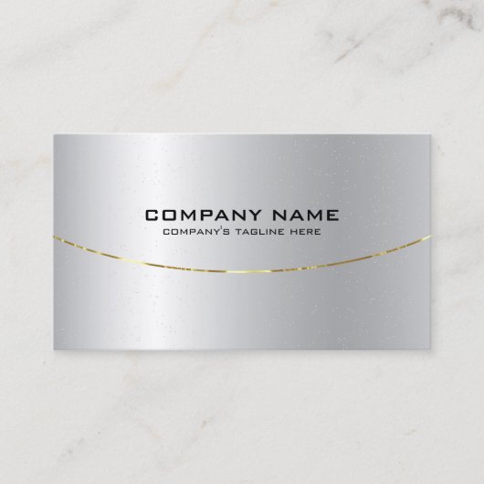 Afbeelding van Metallic Faux Silver RVS look Visitekaartje (Voorkant)