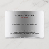 Afbeelding van Metallic Silver Stainless Steel Loo Visitekaartje (Achterkant)