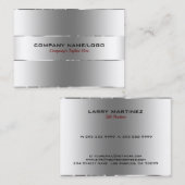 Afbeelding van Metallic Silver Stainless Steel Loo Visitekaartje (Voorkant / Achterkant)