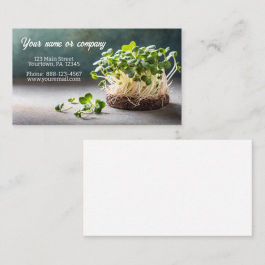 Afbeelding van micro greens visitekaartje (Voorkant / Achterkant)
