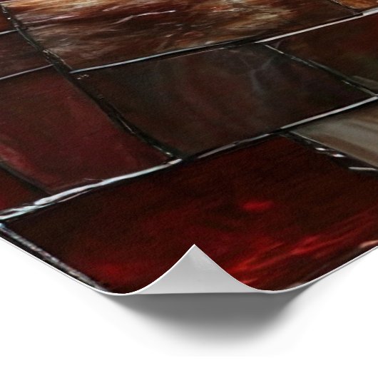 Afbeelding van Mozaïek-leadlight White Dove World  Poster (Hoek)