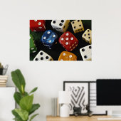Afbeelding van Multicolored dice Poster (Thuiskantoor)