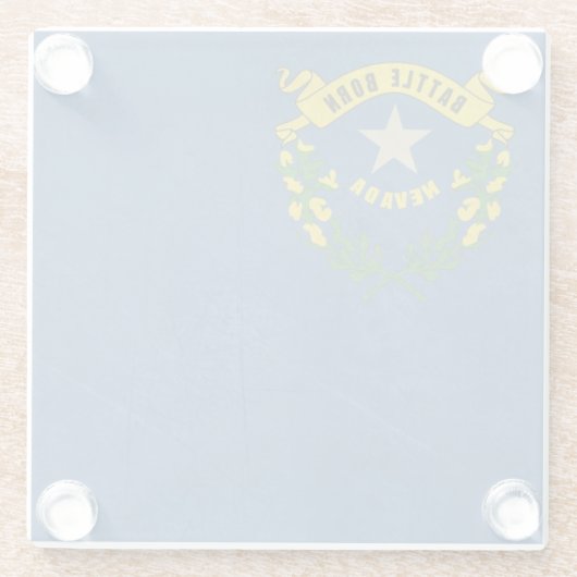 Afbeelding van Nevada staatsvlag Glazen Onderzetter (Achterkant)