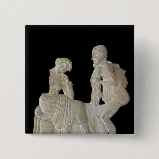 Afbeelding van Odysseus en Penelope Vierkante Button 5,1 Cm (Voorkant)