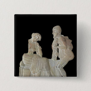Afbeelding van Odysseus en Penelope Vierkante Button 5,1 Cm