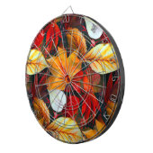 Afbeelding van olievloeistof met mapelbladeren in  dartbord (Voorkant Rechts)