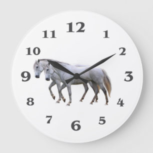 Afbeelding van paarden voor ronde-wandklokken grote klok