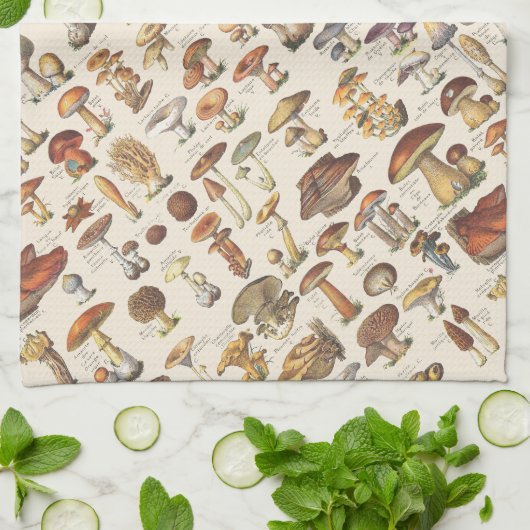 afbeelding van paddenstoelen theedoek (Gevouwen)