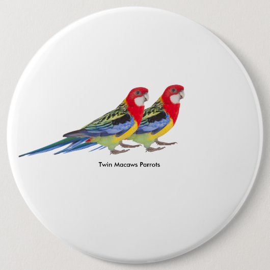 Afbeelding van Parrot voor kolossale ronde Badge Button 6,0 Cm (Voorkant)