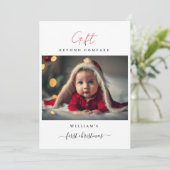 Afbeelding van perfectie Baby's eerste kerstfoto Feestdagenkaart (Staand voorkant)