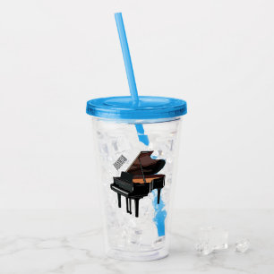 Afbeelding van Piano-cartoon Acryl Drinkbeker