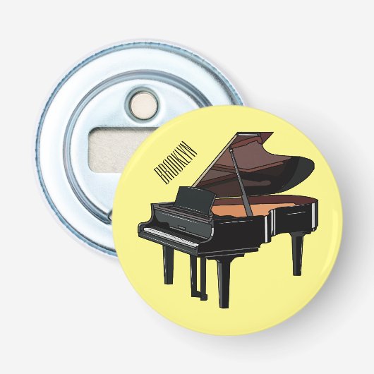 Afbeelding van Piano-cartoon Button Flesopener (Voorkant)