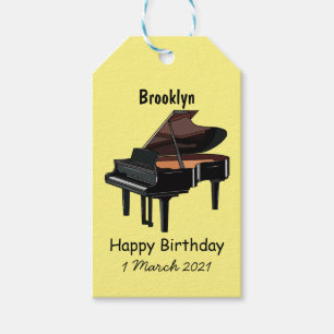 Afbeelding van Piano-cartoon Cadeaulabel