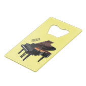 Afbeelding van Piano-cartoon Creditkaart Flessenopener (Voorkant Gekanteld)