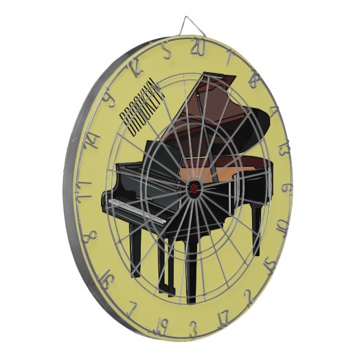 Afbeelding van Piano-cartoon Dartbord (Voorkant Links)