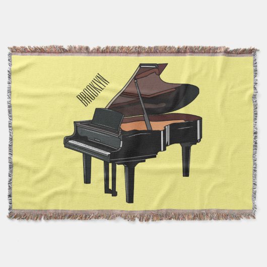 Afbeelding van Piano-cartoon Deken (Voorkant)