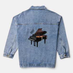 Afbeelding van Piano-cartoon Denim Jacket