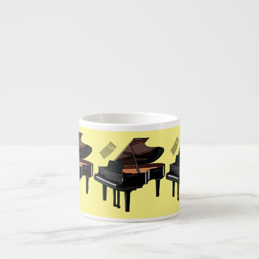 Afbeelding van Piano-cartoon Espresso Kop (Voorkant)