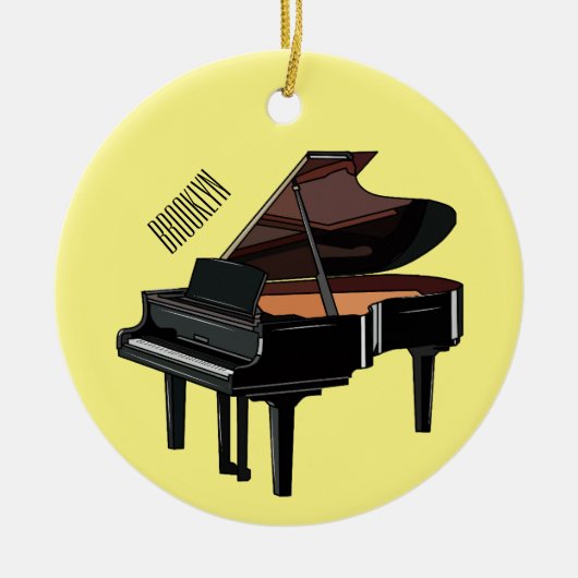 Afbeelding van Piano-cartoon Keramisch Ornament (Voorkant)