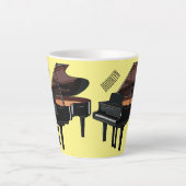 Afbeelding van Piano-cartoon Latte Mok (Voorkant)