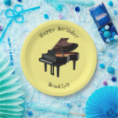 Afbeelding van Piano-cartoon Papieren Bordje (Feest)