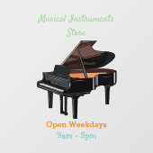 Afbeelding van Piano-cartoon Raamsticker (Vel)