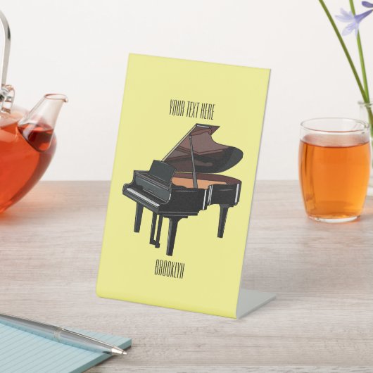 Afbeelding van Piano-cartoon Reclamebord Met Voetstuk (Insitu)