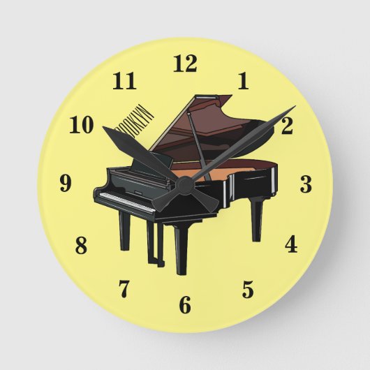 Afbeelding van Piano-cartoon Ronde Klok (Voorkant)