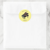 Afbeelding van Piano-cartoon Ronde Sticker (Tas)