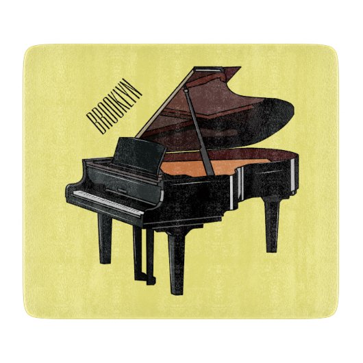 Afbeelding van Piano-cartoon Snijplank (Voorkant)