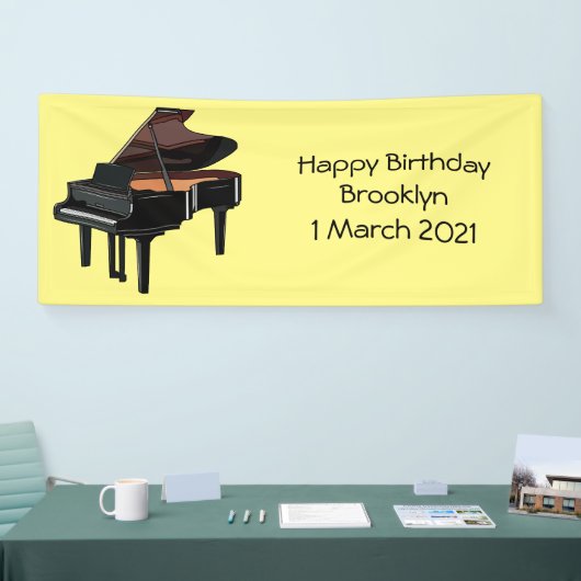 Afbeelding van Piano-cartoon Spandoek (Beurs)