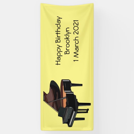 Afbeelding van Piano-cartoon Spandoek (Verticaal)