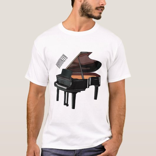 Afbeelding van Piano-cartoon T-shirt (Voorkant)