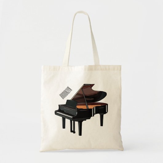 Afbeelding van Piano-cartoon Tote Bag (Voorkant)