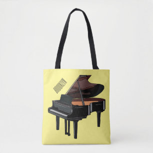 Afbeelding van Piano-cartoon Tote Bag
