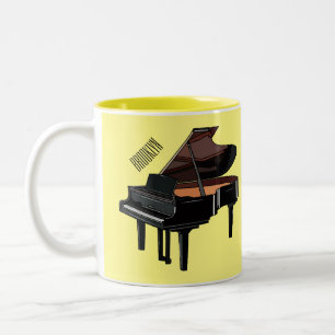Afbeelding van Piano-cartoon Tweekleurige Koffiemok