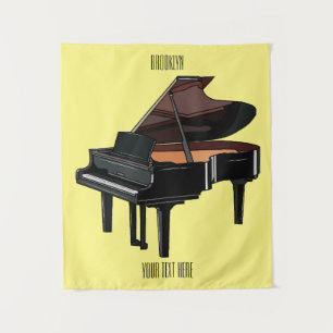 Afbeelding van Piano-cartoon Wandkleed