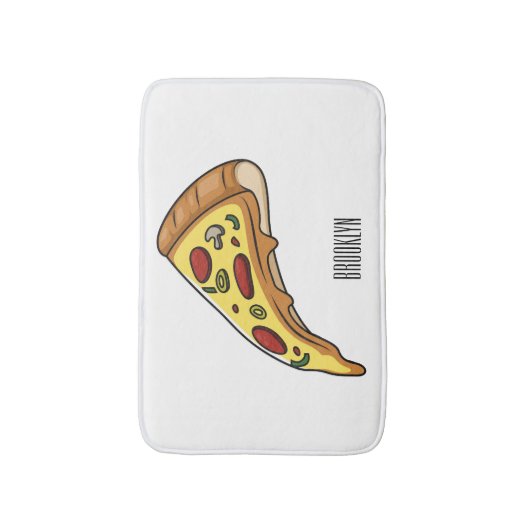 Afbeelding van Pizza cartoon Badmat (Voorkant Verticaal)