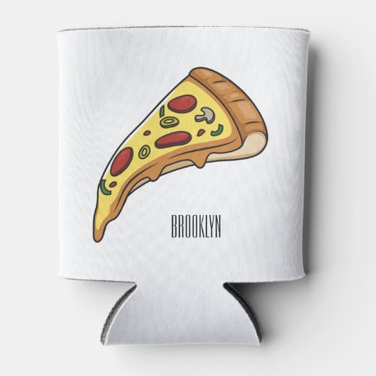 Afbeelding van Pizza cartoon Blikjeskoeler (Voorkant)