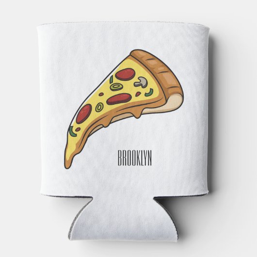 Afbeelding van Pizza cartoon Blikjeskoeler (Achterkant)