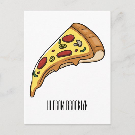Afbeelding van Pizza cartoon Briefkaart (Voorkant)